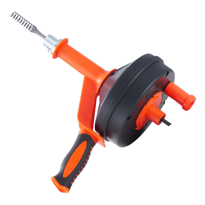 VEVOR Drain Auger 25ft 1/4in Drum Plumbing Drain Snake Clog Remover Manual-feed