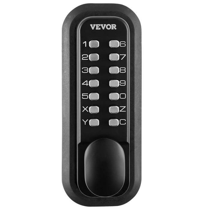 VEVOR Mechanical Keyless Entry Door Lock, 14 Digit Keypad, Water-proof Zinc Alloy, Outdoor Gate Door Locks Set with Surface-mounted Latch, Keypad and Knob, Easy to Install, for Garden, Garage, Yard