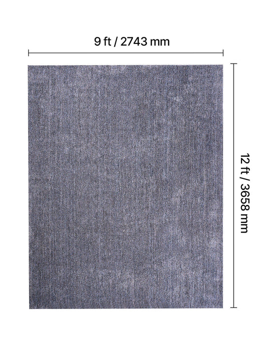 Indoor Plush Area Rugs, 2.74 x 3.66 m Plush Carpet, Area Rugs Furry with Long Plushs Pile, Thick & Durable High-Pile Rug for High-Traffic Areas, Non-Shedding & Non-Slip Backing, Blue-Gray