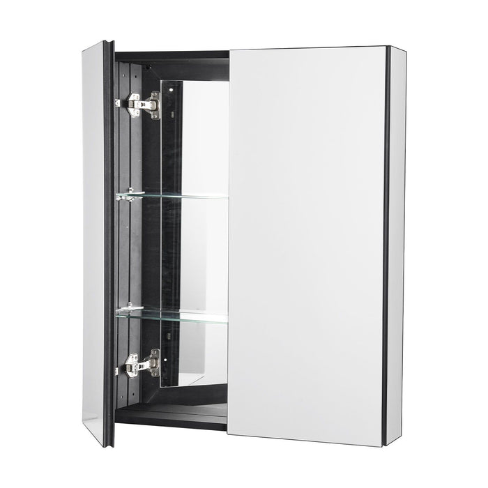 Medicine Cabinet, 26 x 30 inch, Medicine Cabinet for Bathroom with Mirror,  Aluminum Frame Bathroom Wall Cabinet, 2-layer Adjustable Shelves, Recessed & Wall-mounted Installation