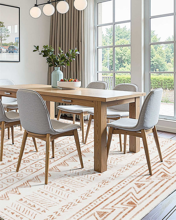 Area Rug, 1828.8x2743.2mm Large Washable Rug, Non-Slip Tear-Resistant Soft Carpet, Pet & Child Friendly Modern Area Rugs, Indoor Mat for Bedroom, Office, Living Room, Kids Room, Entryway, Beige