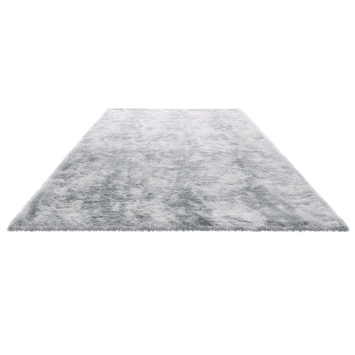 Indoor Plush Area Rugs, 1.83x2.74 m Soft Plush Carpet, FFurry Shag Area Rugs for Living Room, Bedroom, Modern Home Decor Aesthetic Long-Pile Rug, Non-Shedding, Slip-Resistant, Tie-Dye Light Gray
