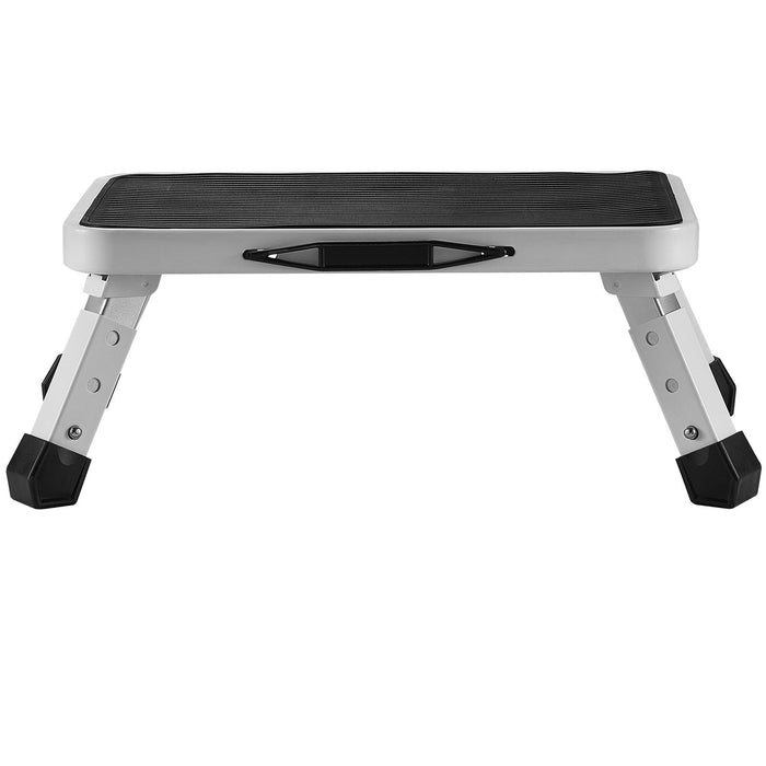 VEVOR Step Stool 1-Step 150KG Capacity, Folding Steel Step Ladder 3 Adjustable Height, Portable Toddler Step Stools for Adults, Non-Slip Sturdy Step Ladders for Office, RVs, Pets, Bathrooms,Bedrooms