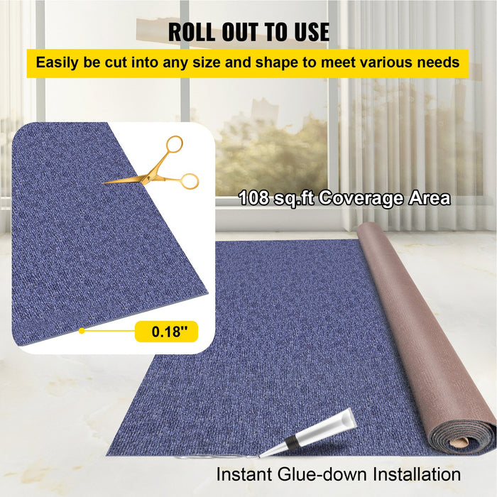 VEVOR Indoor Outdoor Rug Carpet Blue 6x18ft Area Rugs Runner for Patio Deck, 1.8*5.5m