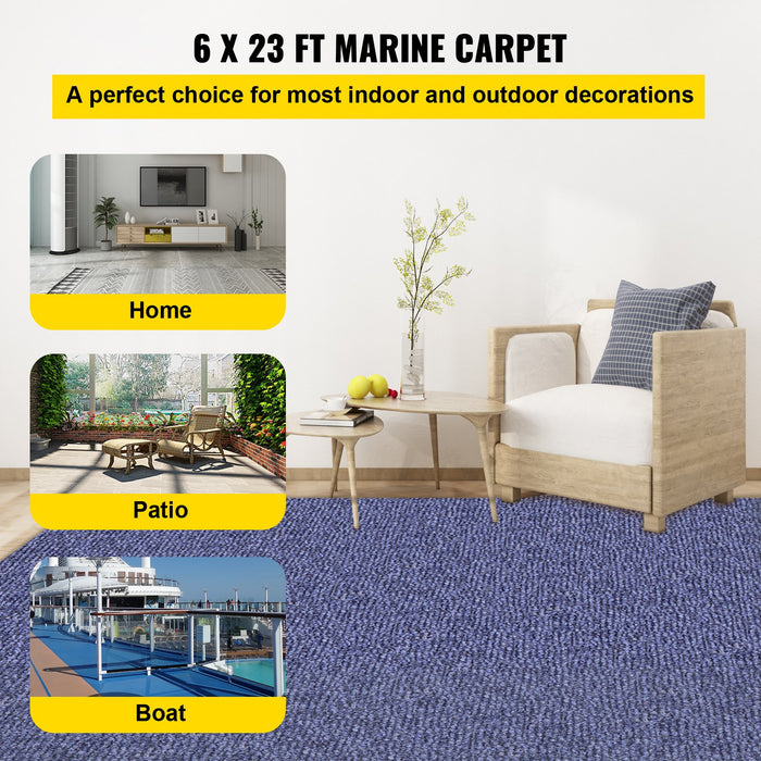 VEVOR Indoor Outdoor Rug Carpet Blue 6x23ft Area Rugs Runner for Patio Deck, 1.8x7m