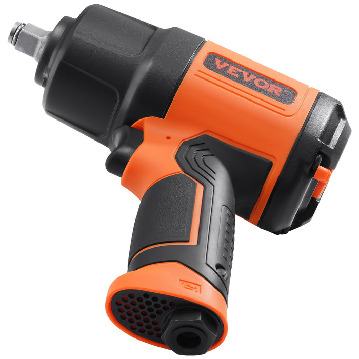 VEVOR 1/2-Inch Air Impact Wrench, High Torque Up to 1400 ft-lbs, Lightweight 4.6 lb Design Pneumatic Impact Gun with 11-PCS 1/2-Inch Drive CR-V Steel Impact Socket Set & Carrying Case