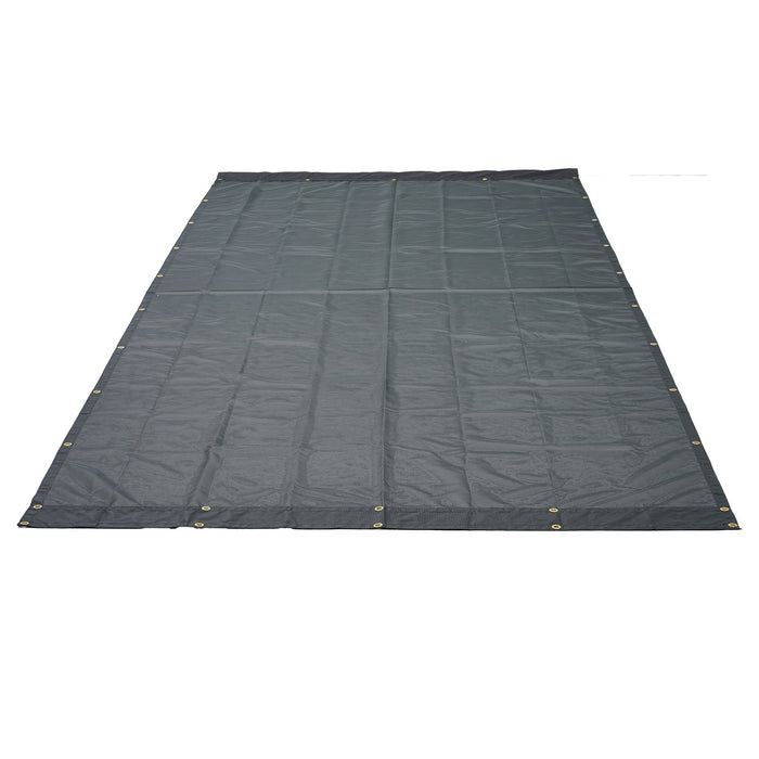 VEVOR Dump Truck Mesh Tarp, 5 x 14 ft, PVC Coated Black Heavy Duty Cover with 5.5" 18oz Double Pocket, Brass Grommets, Reinforced Double Needle Stitch Webbing Fits Manual or Electric Dump Truck System