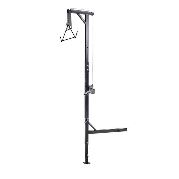 Truck Hitch Game Hoist, 500 lbs Load Capacity, Hunting Deer Hoist with 2-inch Receiver, 360-Degree Swivel Shaft & Adjustable Height, Includes Gambrel Winch for Skinning & Cleaning Game