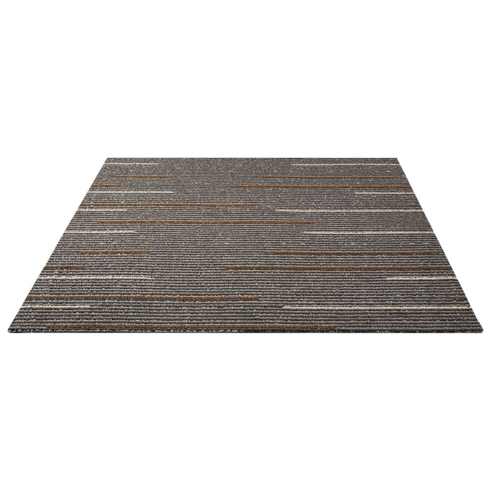 VEVOR Carpet Tiles Reusable 610x610 mm, 24 PCS Modular Carpet Square Rug, Commercial Floor Soft Padded for Seamless Cover 8.9ãŽ? Easy DIY Replacement for Living Room Bedroom Office Indoor, Dark Brown
