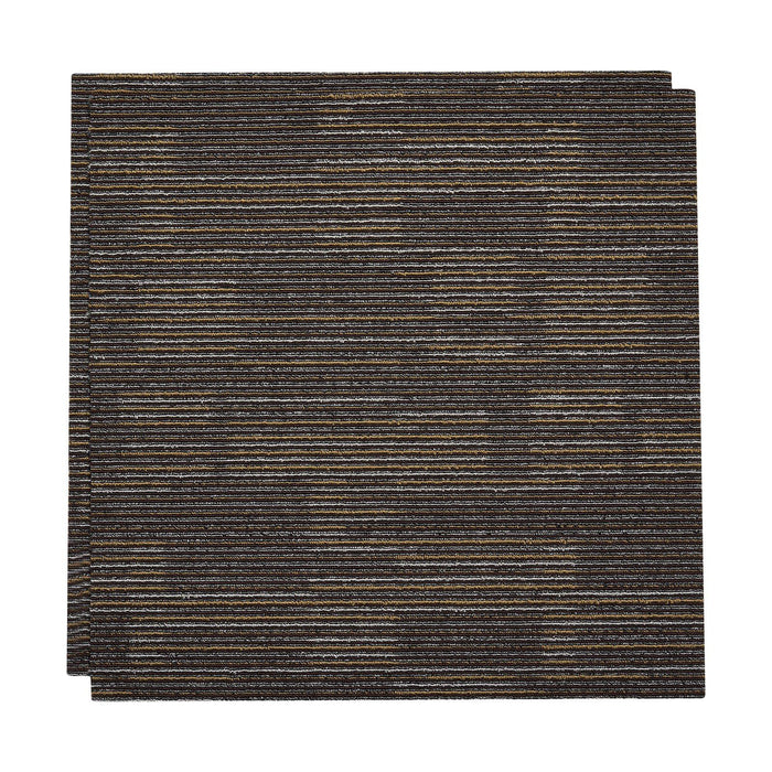 Carpet Tiles Reusable 610x610 mm, 24 PCS Modular Carpet Square Rug, Commercial Floor Soft Padded for Seamless Cover 8.9㎡, Easy DIY Replacement for Living Room Bedroom Indoor, Gray & Brown