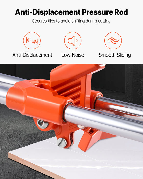 VEVOR 430mm Manual Tile Cutter for Wall & Polished Tiles,Double Rails for Precise Cutting, Tungsten Carbide Wheel,Non-Slip Handle,Anti-Displacement Pressure Rod,Precise Cuts for Pros & Beginners