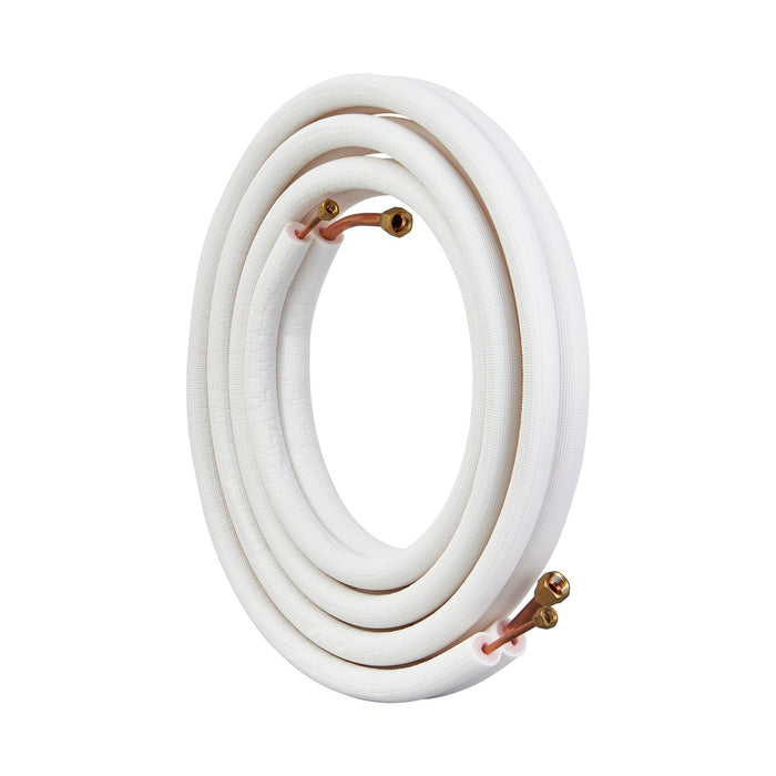VEVOR 4876.8mm Mini Split Line Set, 6.4 & 12.7mm O.D Copper Pipes Tubing and Triple-Layer Insulation, for Air Conditioning or Heating Pump Equipment & HVAC with Rich Accessories (18ft Connection Cable