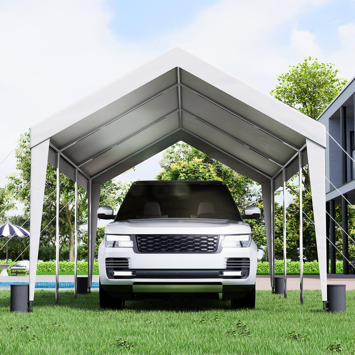 VEVOR Carport Car Canopy Garage Shelter Tent 10x20ft with 8 Poles for Auto Boats
