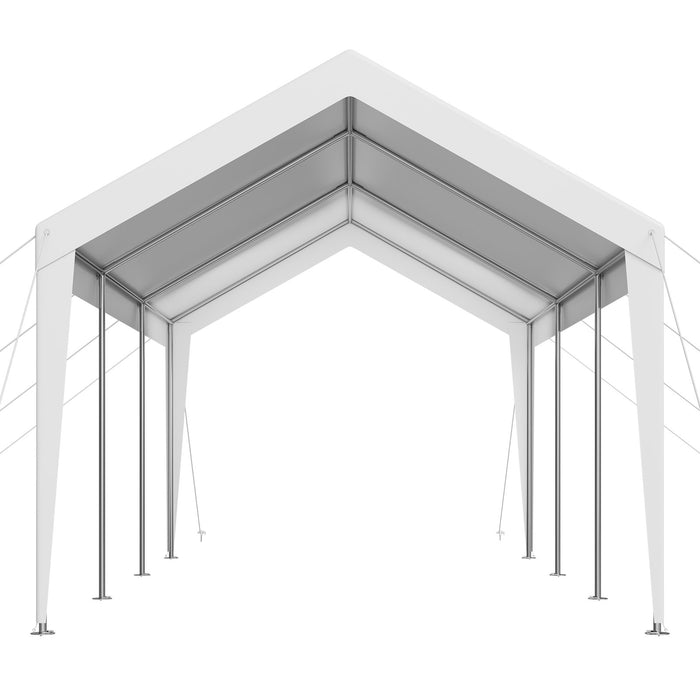 VEVOR Carport Car Canopy 10 x 20 FT Heavy Duty Portable Car Shelter Tent White