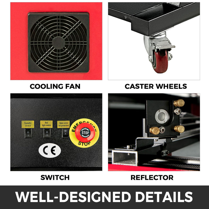 Vevor 80W CO2 Laser  Engraver Engraving Cutting Machine With Color Screen 700*500mm
