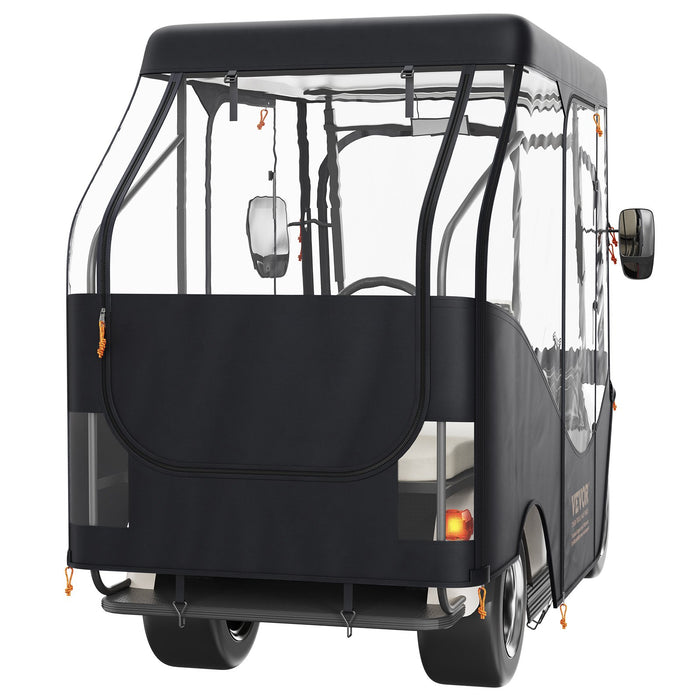 VEVOR Golf Cart Enclosure, 420D Polyester Driving Enclosure with 4-Sided Transparent Windows, 4 Passenger Club Car Covers Universal Fits for Most Brand Carts, Sunproof and Dustproof Outdoor Cart Cover