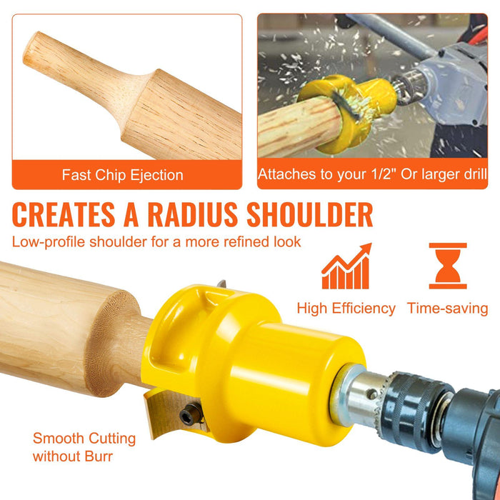 Tenon Cutter, 1.5" / 38 mm Diameter, Premium Aluminum & Steel Log Furniture Cutter, with Dual Curved Blades & Button Screws Home Master Kit, Commercial Woodworking Tool for Home Beginner DIY