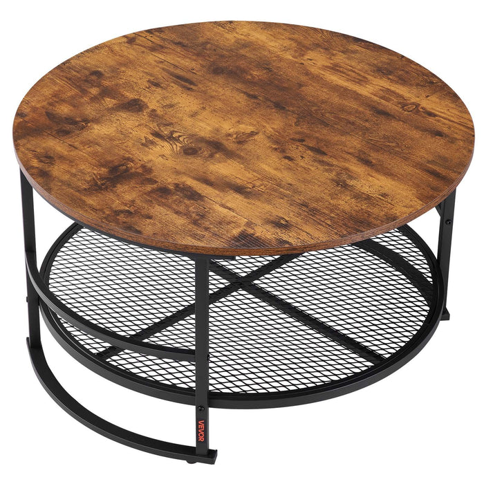 VEVOR 3 Pieces Round Coffee Table Set 80 cm with 2 End Tables for Living Room