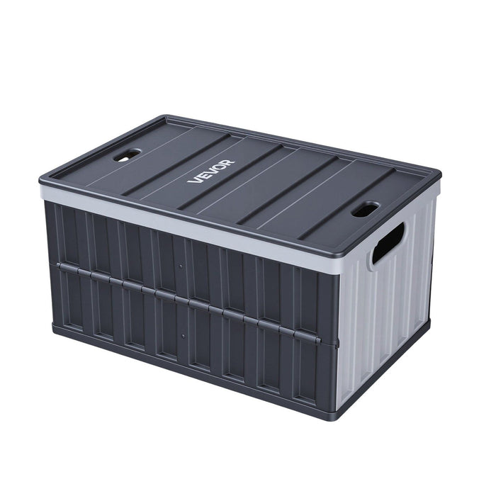 Plastic Collapsible Storage Bins with Lids, 65L 3 Packs, Stackable Folding Storage Crates with Handles, Holds 38 kg Per Bin, Heavy Duty Containers, Space-Saving Baskets, for Home Organizing