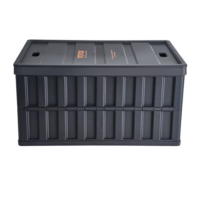 VEVOR Collapsible Storage Bins with Lids, 65L 3 Packs, Folding Plastic Stackable Utility Crates with Handles, Large Heavy Duty Containers for Clothes, Toys, Books, Snack, Shoes, and Grocery Organizing