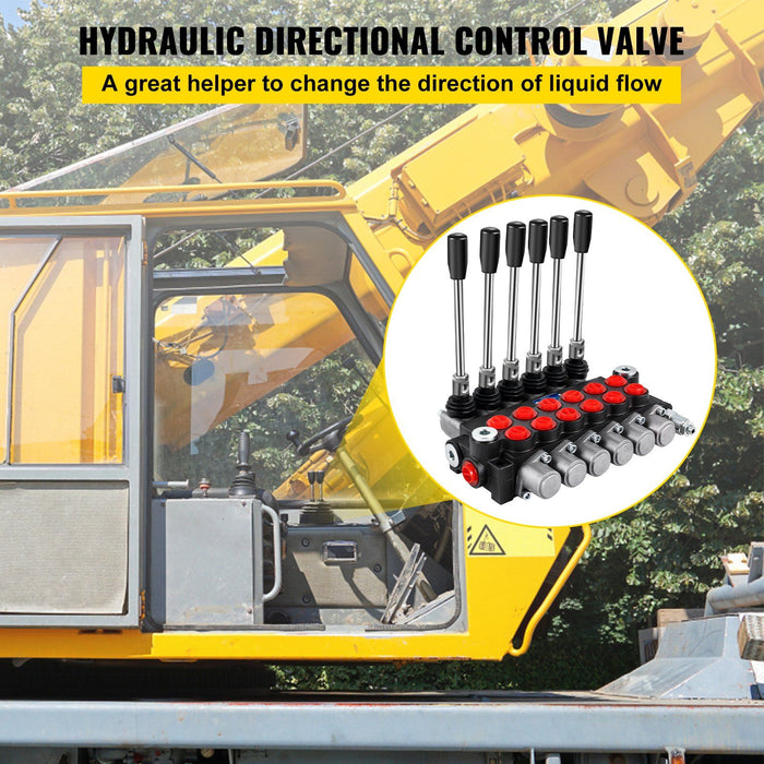 Hydraulic Directional Control Valve, 6 Spool Hydraulic Spool Valve, 11 GPM Hydraulic Loader Valve, 3600 PSI Directional Control Valve, Hydraulic Valves And Controls For Tractors Loaders Tanks
