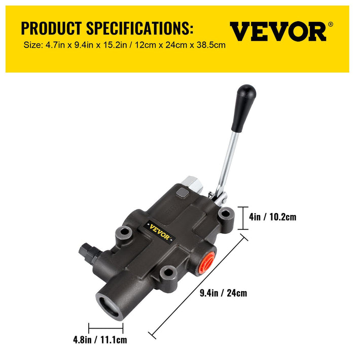 Hydraulic Directional Control Valve, 1 Spool Hydraulic Spool Valve, 21 GPM Hydraulic Loader Valve, 3625 PSI Directional Control Valve, Hydraulic Valves And Controls For Tractors Loaders Tanks