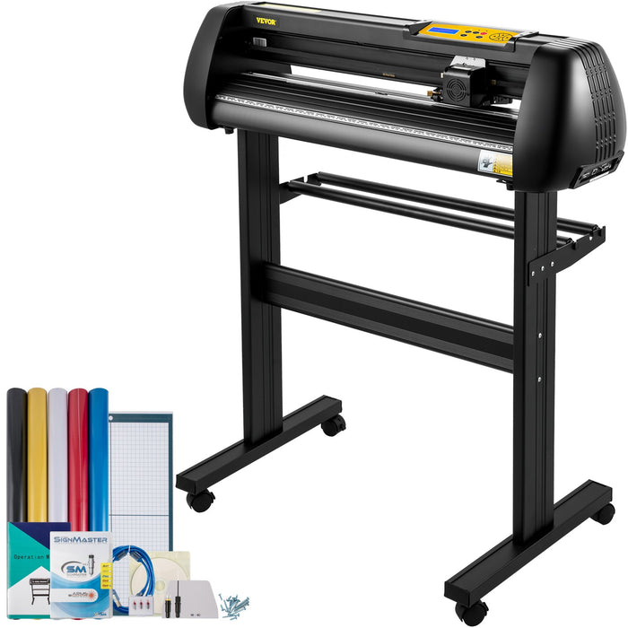 VEVOR Vinyl Cutter, 28inch Paper Feed Cutting Plotter Bundle, Adjustable Force & Speed Vinyl Printer with Powerful Stepper Motors, Signmaster Software Bundle Kit Compatible with Windows System