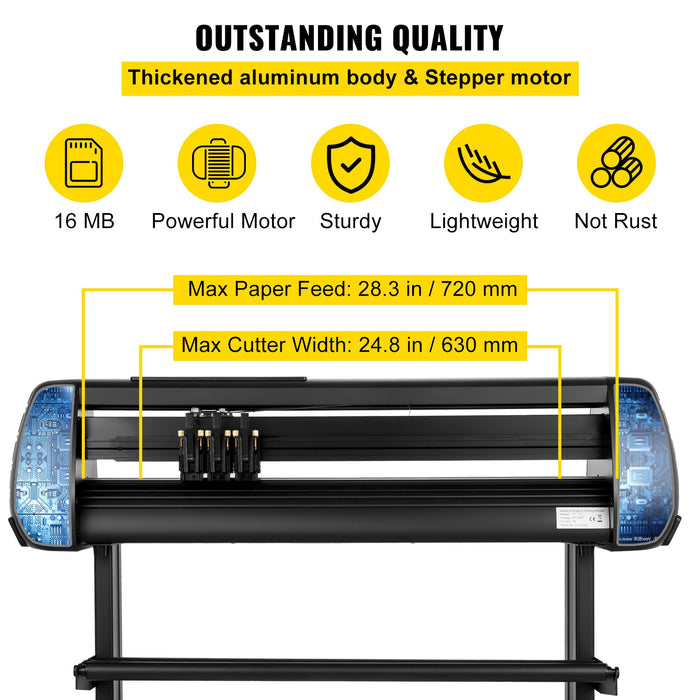 VEVOR Vinyl Cutter, 28inch Paper Feed Cutting Plotter Bundle, Adjustable Force & Speed Vinyl Printer with Powerful Stepper Motors, Signmaster Software Bundle Kit Compatible with Windows System