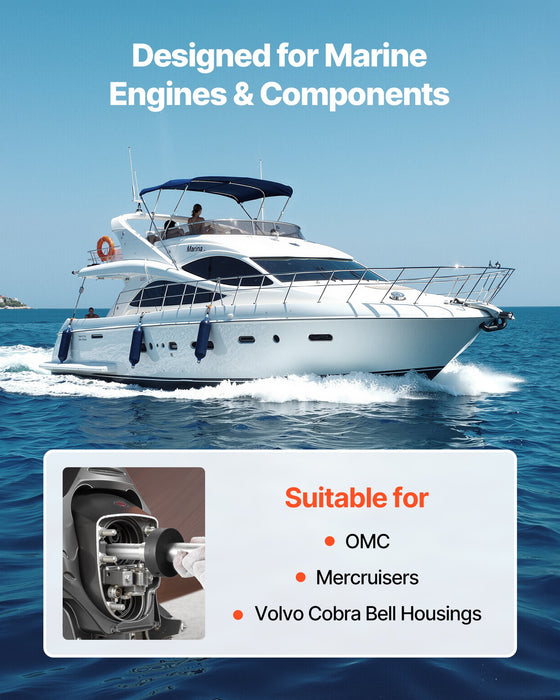 VEVOR Mercruiser Alignment Tool & Gimbal Bearing Puller Set, Compatible with Mercruisers, OMC, Volvo Cobra Bell Housings, Engine Alignment Tool, Bearing Puller Seal Bellow Expander Tools Easy-to-Use