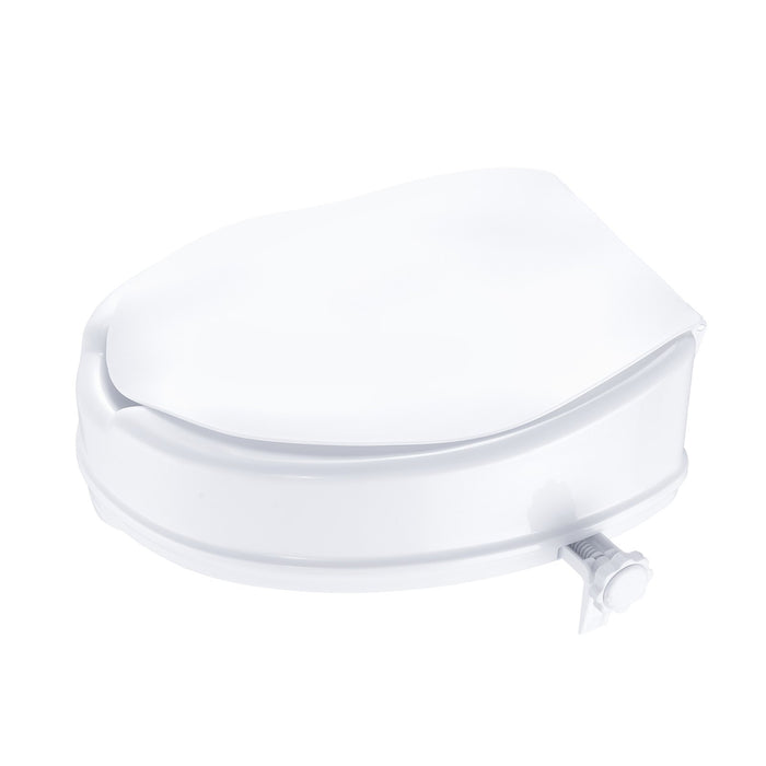 VEVOR Raised Toilet Seat, 100 mm Height Raised, 136 kg Weight Capacity, Universal Toilet Seat Riser, Screw Rod Locking, with Toilet Seat, for Elderly, Handicap, Patient, Pregnant, Medical