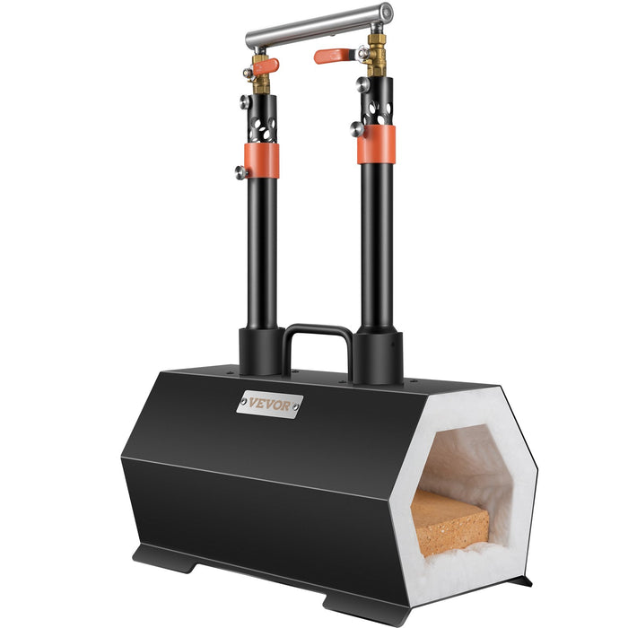 VEVOR Propane Forge Portable, Double Burner Tool and Knife Making, Large Capacity Blacksmith Farrier Forges, Mini Furnace Blacksmithing, Gas Forging Tools and Equipment, Complete Kit