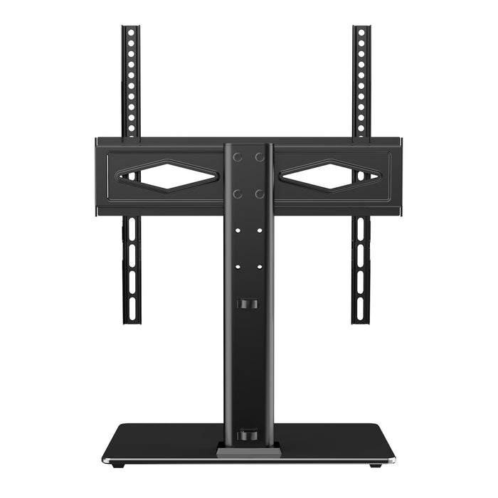 VEVOR TV Stand Mount, Swivel Universal TV Stand for 32 to 55 inch TVs, Height Adjustable Portable Floor TV Stand with Tempered Glass Base for Bedroom, Living Room