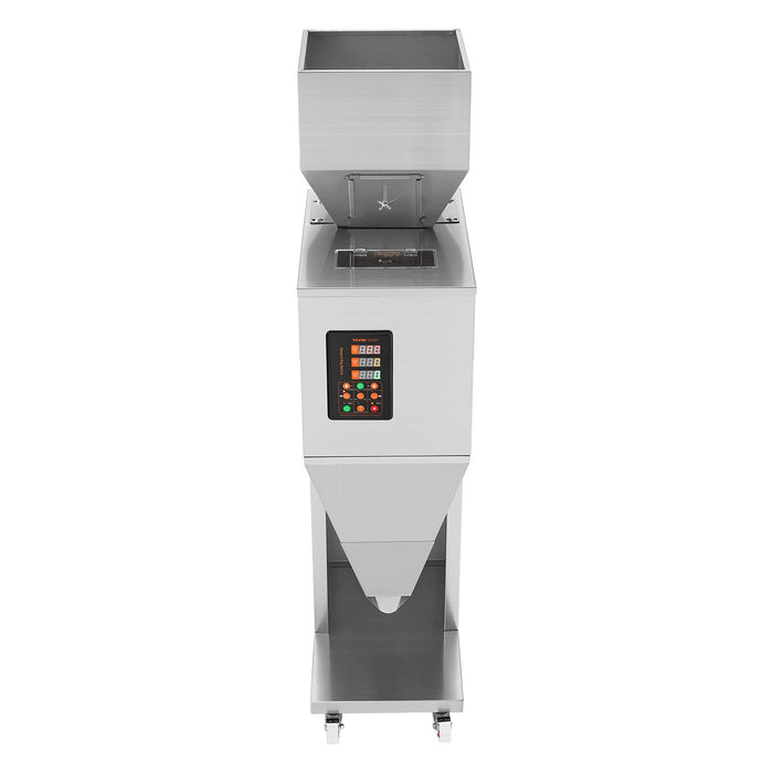 VEVOR Particle Filling Machine, 10-1000g, Automatic Filler Machine with Foot Pedal, Stainless Steel Weighing Filling Machine, Weigh Filler Packing Machine for Beans Seeds Grains Tea Granular Packing