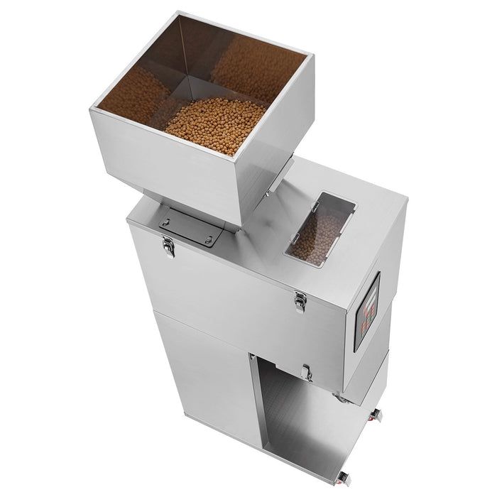 VEVOR Particle Filling Machine, 10-1000g, Automatic Filler Machine with Foot Pedal, Stainless Steel Weighing Filling Machine, Weigh Filler Packing Machine for Beans Seeds Grains Tea Granular Packing