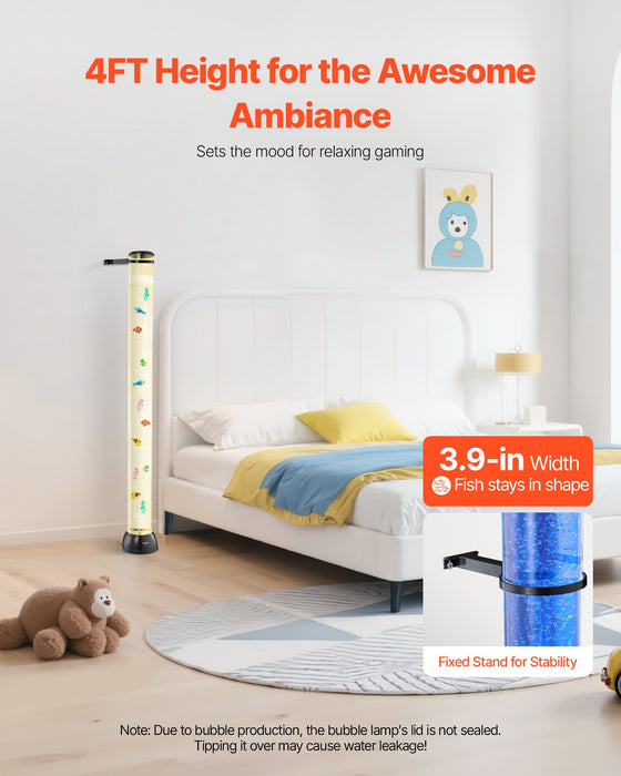 VEVOR Bubble Tube Lamp 16 Color 1.2 m Sensory Aquarium Lamp for Relief Calming