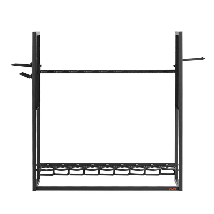 Gun Rack, Floor Standing, Indoor Heavy Duty Steel Rifle Shotgun Rack Stand, Freestanding Gun Display Storage with Magazine Holder, Holds up to 9 Rifles and 4 Pistols, for Home Garage Storage