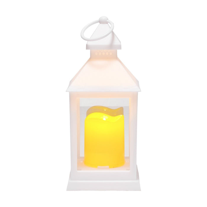 12 Pcs Decorative Candle Lantern, LED Electric Flameless Candle, Plastic LED Holder with Glass, Wall Hanging Indoor Porch Lanterns for Wedding Table Party Farmhouse Indoor Decor, White