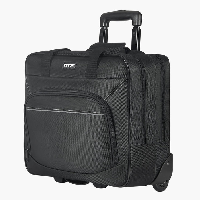 VEVOR Rolling Laptop Bag 39.62 cm Wheeled Computer Bag for Women & Men Black
