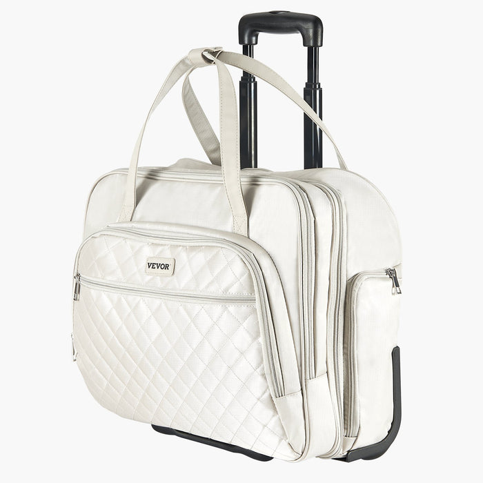 VEVOR Rolling Laptop Bag, Fits Up to 15.6 Inch Laptop, Wheeled Briefcase, Roller Computer Tote Bag with 2 Fixed Wheels & Telescoping Handle, Laptop Case for Work Travel Business Office, Women Men