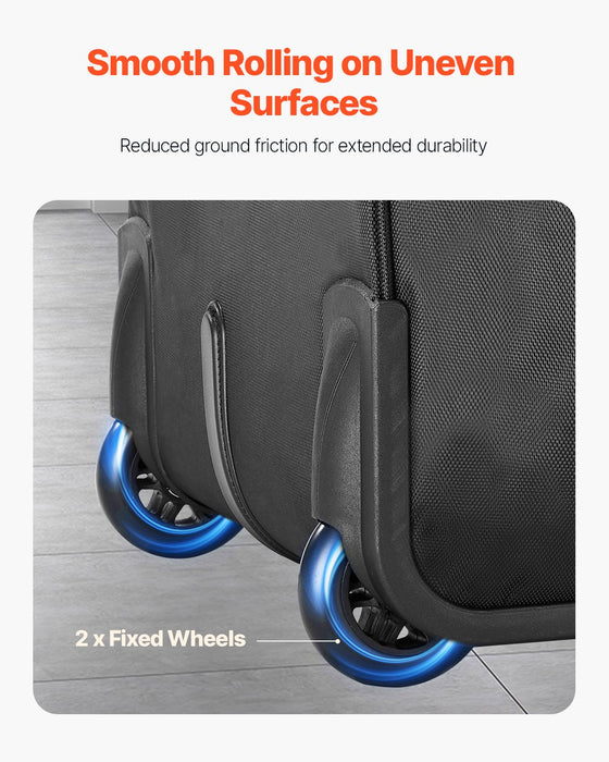 VEVOR Rolling Laptop Bag 43.94 cm Wheeled Computer Bag for Women & Men Black