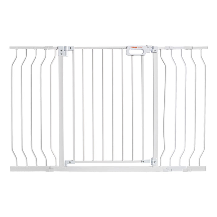 VEVOR Baby Gate, 749-1346 mm Extra Wide, 762 mm High, Dog Gate for Stairs Doorways and House, Easy Step Walk Thru Auto Close Child Gate Pet Security Gate with Pressure Mount and Wall Mount Kit, White