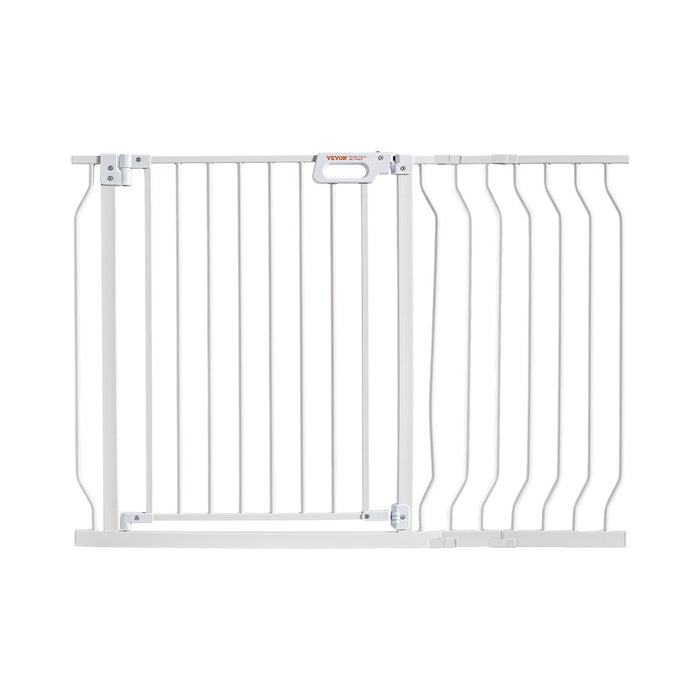 Baby Gate, 749-1229 mm Extra Wide, 762 mm High, Dog Gate for Stairs Doorways and House, Easy Step Walk Thru Auto Close Child Gate Pet Security Gate with Pressure Mount and Wall Mount Kit, White