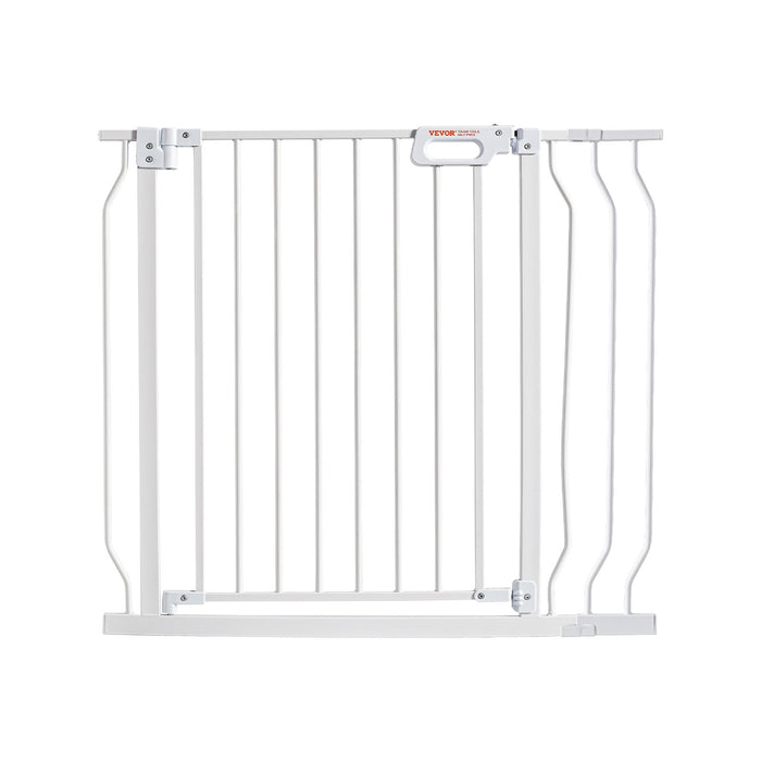 VEVOR Baby Gate, 749-990 mm Extra Wide, 762 mm High, Dog Gate for Stairs Doorways and House, Easy Step Walk Thru Auto Close Child Gate Pet Security Gate with Pressure Mount Kit & Wall Mount Kit, White