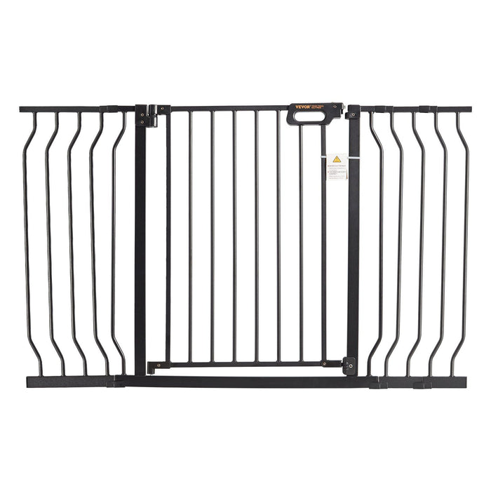 Baby Gate, 749-1346 mm Extra Wide, 762 mm High, Dog Gate for Stairs Doorways and House, Easy Step Walk Thru Auto Close Child Gate Pet Security Gate with Pressure Mount and Wall Mount Kit, Black