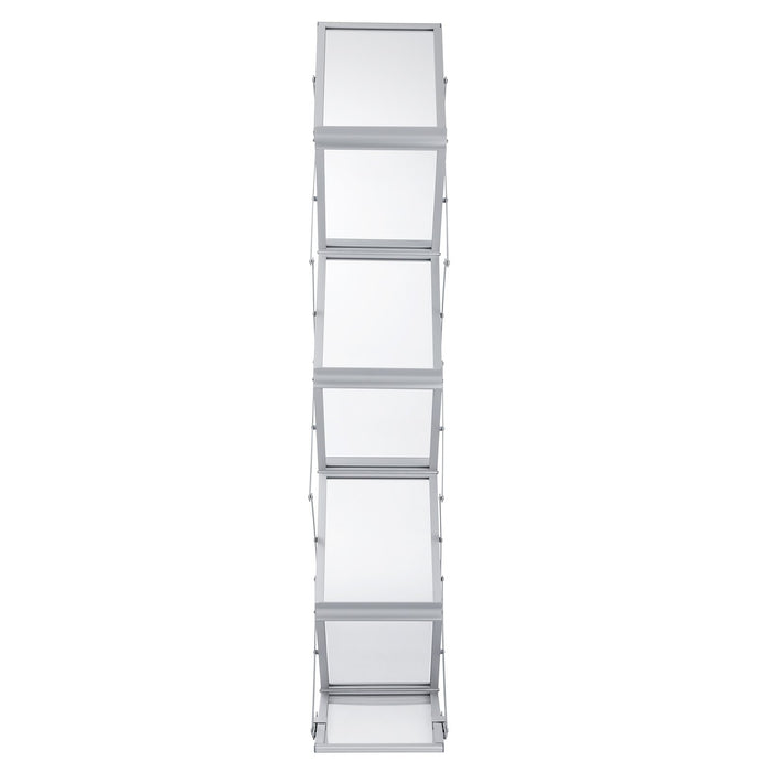 VEVOR Literature Rack, 6 Pockets, Pop up Aluminum Magazine Rack, Lightweight Catalog Holder Stand w/Carrying Bag for Living Room, Hotel, Trade Show, Exhibition, Office