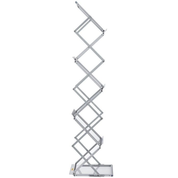 VEVOR Literature Rack, 6 Pockets, Pop up Aluminum Magazine Rack, Lightweight Catalog Holder Stand w/Carrying Bag for Living Room, Hotel, Trade Show, Exhibition, Office