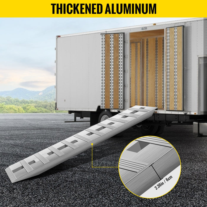 VEVOR 60' X 12' X 2.5'Aluminum Trailer Ramps 6000LBS Total Beavertail Hook End 1 Pair 2 Ramps