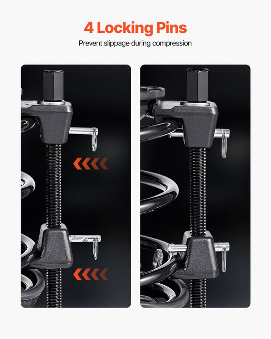 Strut Spring Compressor, 2 Pack, Heavy Duty Coil Spring Compressor Tool with 10.4 Inches(256 mm) Range, Compatible with 0.86 inches(22 mm) Hex Sockets, Fit for Car Truck Motorcycle, Black