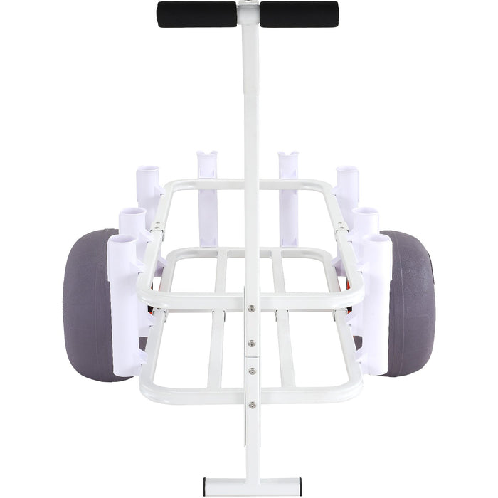 VEVOR Beach Fishing Cart, 136 kg Load Capacity, Fish and Marine Cart with Two 330 mm Big Wheels PU Balloon Tires for Sand, Heavy-Duty Aluminum Pier Wagon Trolley with 8 Rod Holders for Fishing, Picnic