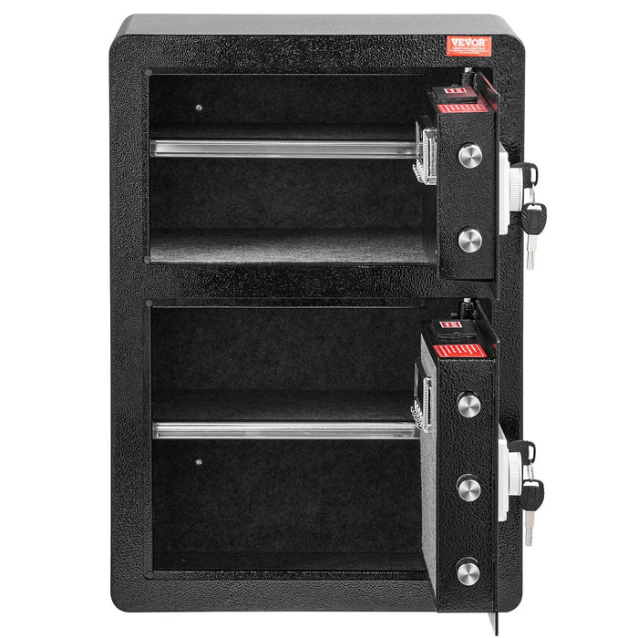 VEVOR Double Door 3.5 cu.ft Safe Box with Key Lock Password Fireproof Bag Black